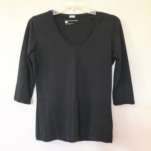 Gap black quarter 3/4 sleeve v neck S